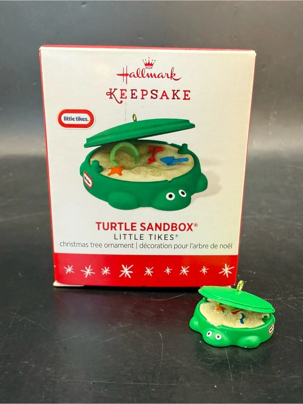 New Hallmark Keepsake 2016 Little Tikes Turtle Sandbox Mini Christmas Ornament